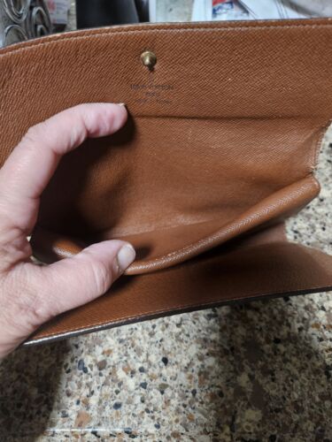 Auth. LOUIS VUITTON Brown Monogram Canvas Leather Sarah Long Envelope Wallet - Picture 7 of 12