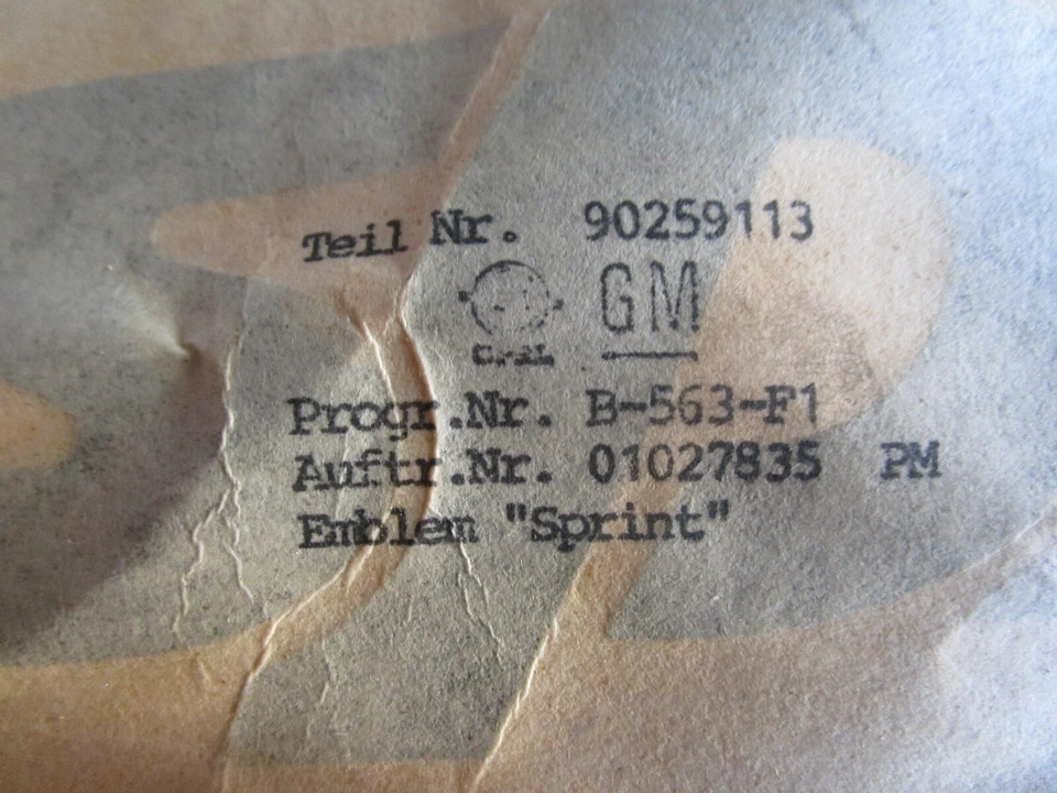 Opel Kadett E Aufkleber Schriftzug “ sprint “ grau für Vordertür Neu Original - Bild 4 von 4