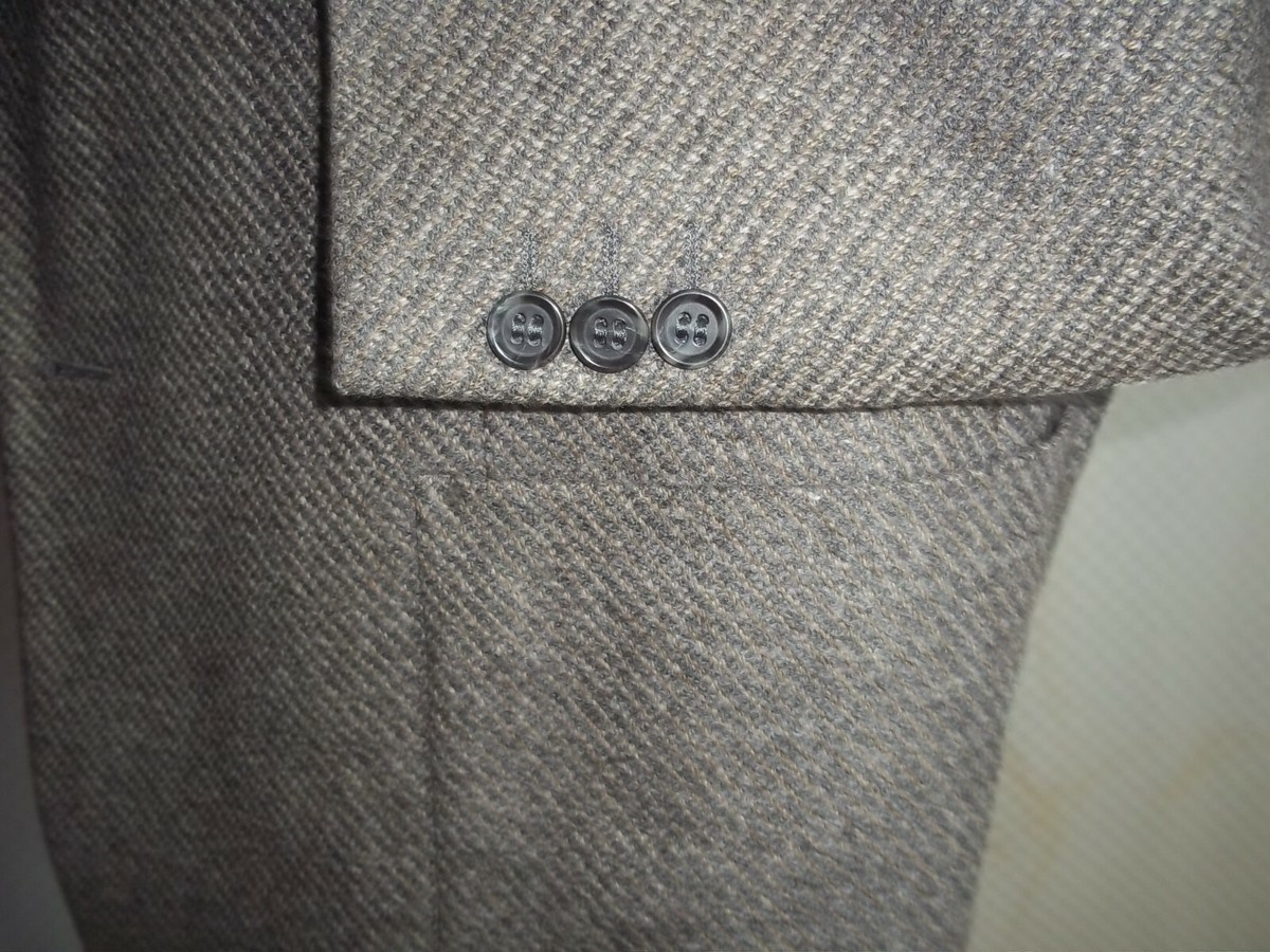 Ermenegildo Zegna Gray/ Taupe Pattern 3 Buttons Flannel Wool Jacket Coat 44R View 6
