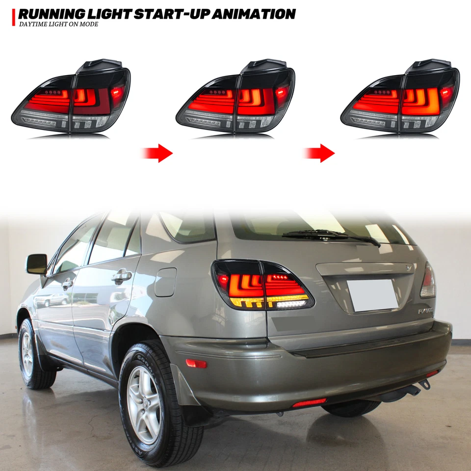 Lanternas traseiras de LED para Lexus RX300 1999-2003 conjunto de lâmpadas traseiras de sinal dinâmico - Imagem 4 de 4