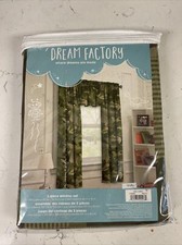 Geo Camo 3-Piece Camouflage Kids Bedroom Curtain Panel Set, Green, 63-Inch
