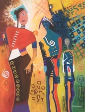 Original Acrylic painting on rolled canvas signed. Unframed. Size: 30”X38”