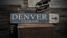 Denver Colorado Custom City Sign - Rustic Hand Made Vintage Wooden