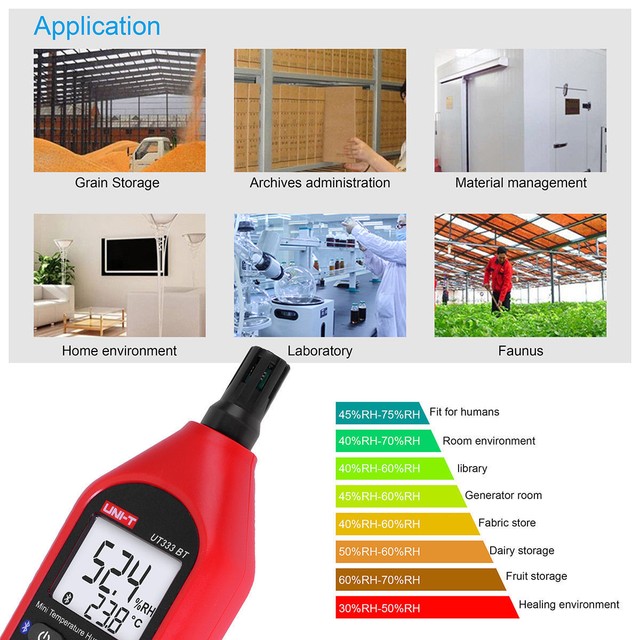Uni-t Ut333bt Bluetooth Sensor Thermometer Hygrometer Temperature