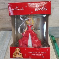Hallmark Christmas Ornament "Holiday Barbie" Red Dress 2015