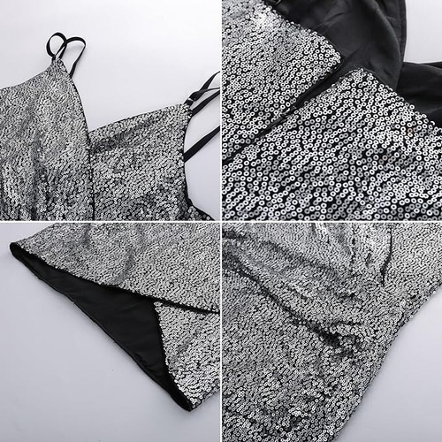 Neu mit Etikett $ 55 GRÖSSE 2X XXL SILBER PAILLETTEN Pailletten glitzernd Glitzer gerafftes Kleid - Bild 3 von 5