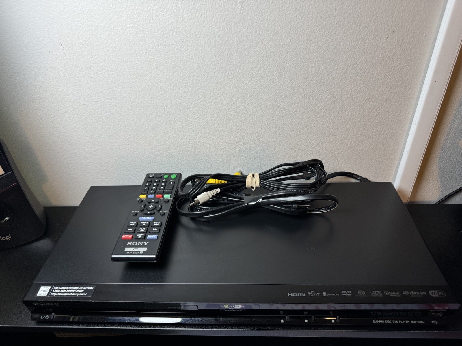 Sony BDPS580 BluRay Disc & DVD Player WiFi Including Remote eBay