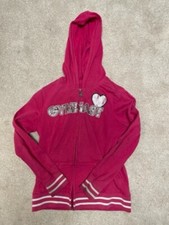 Justice Jacket Girls Size 8 Hoodie Full Zip Up Pink Pockets Athletic Gymnastics