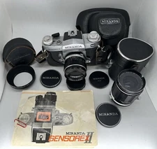 Rare Miranda Sensorex II W/ 50mm 1.8 And 35mm 2.8 Lenses Plus Extras