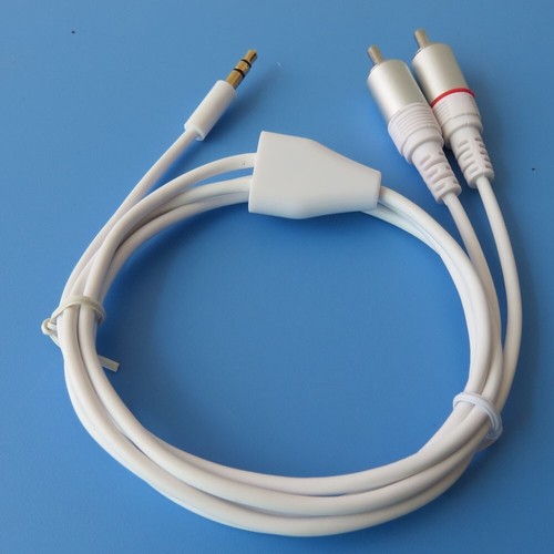 1M 3FT Headphone Male to Male Jack Adapter 1/8 to 2RCA Audio Y Cord WHITE - Picture 4 of 4