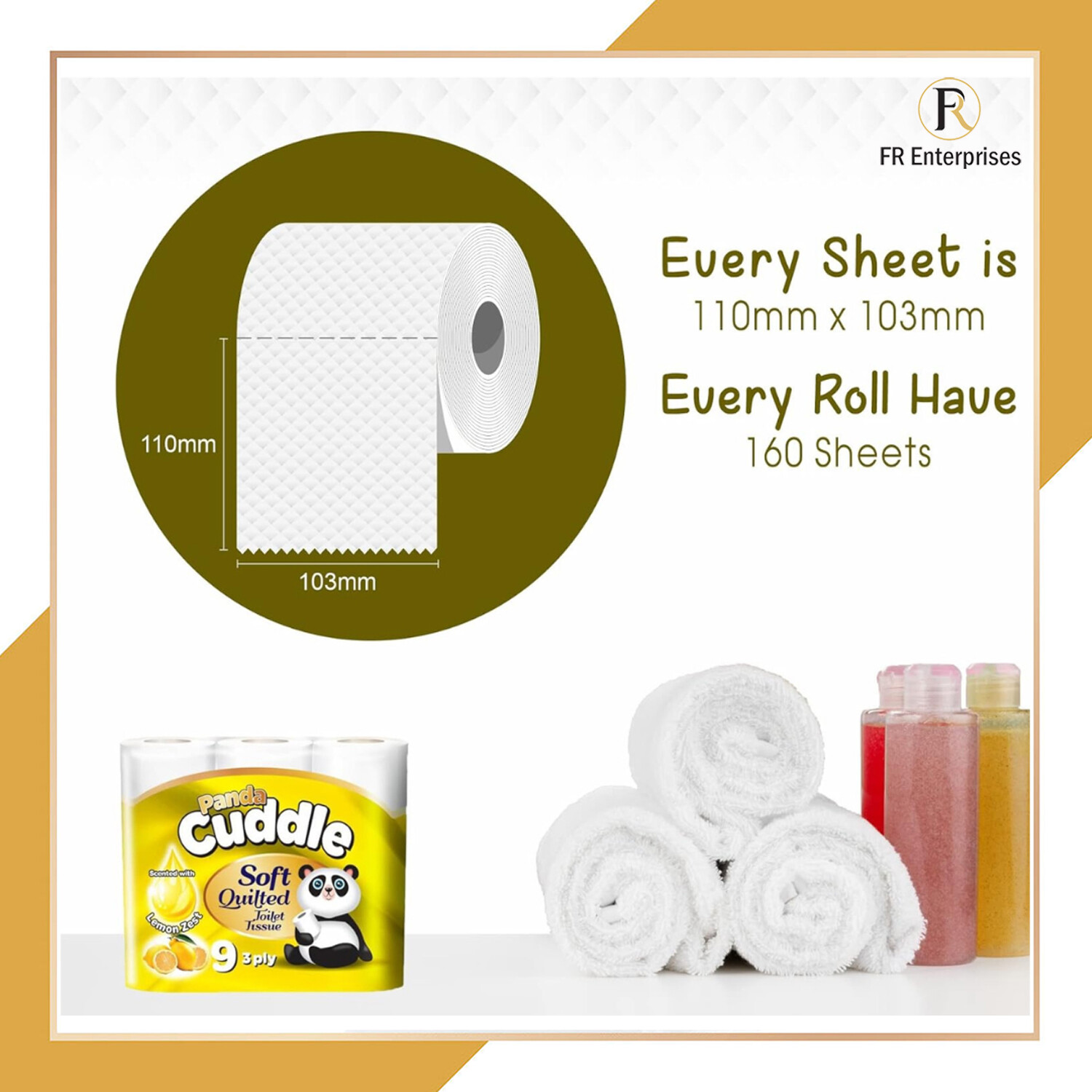 3-Ply Soft Quilted Unscented Toilet Rolls - 90 Unscented