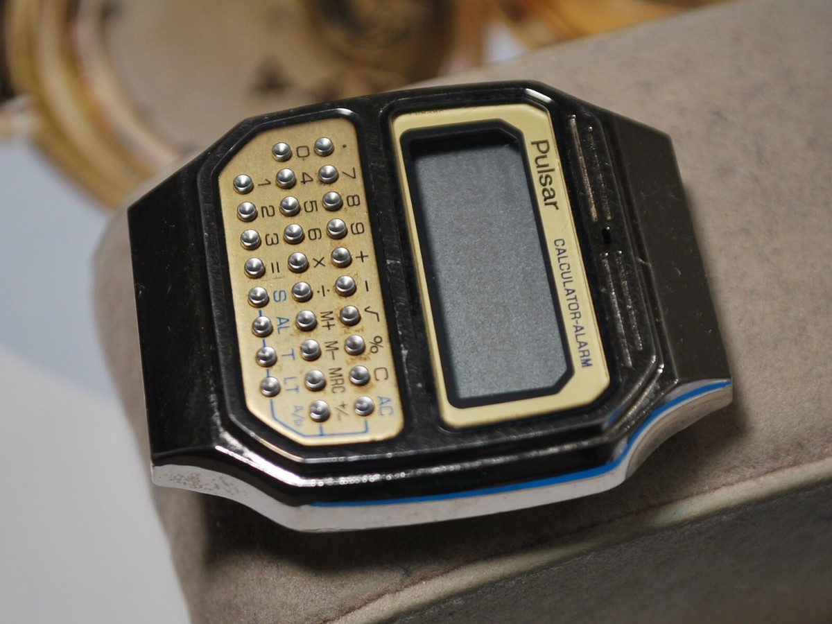 Vintage PULSAR Y739 Calculator Quartz Men's Watch --For Repair