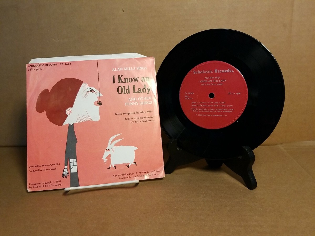 Record 見本盤 キャトル ラジー LP Scholastic Record CC 1624 Alan Mills Sings I KNOW AN OLD LADY