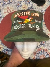 NOS Vintage Camo Rooster Run General Store K-BRAND Snapback Trucker Hat KY