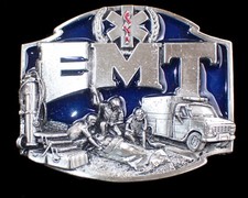 GREAT LOOKING EMT SOLID PEWTER BELT BUCKLE SISKIYOU US MADE NEW