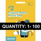 $2 OPTUS AUSTRALIAN PREPAID MULTI FIT SIM CARD PACK 3G 4G LTE STD NANO MICRO LOT