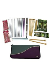 Lot Assorted Knitting Needles Bates Boye Clover Phildar Aluminum  Bamboo  Case