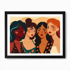 Portrait Of Women Art Print Framed Wall Art Poster Canvas Print Picture