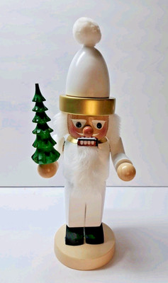 Steinbach Original Erzgebirge White Chubby Santa Nutcracker Hand Made In Germany