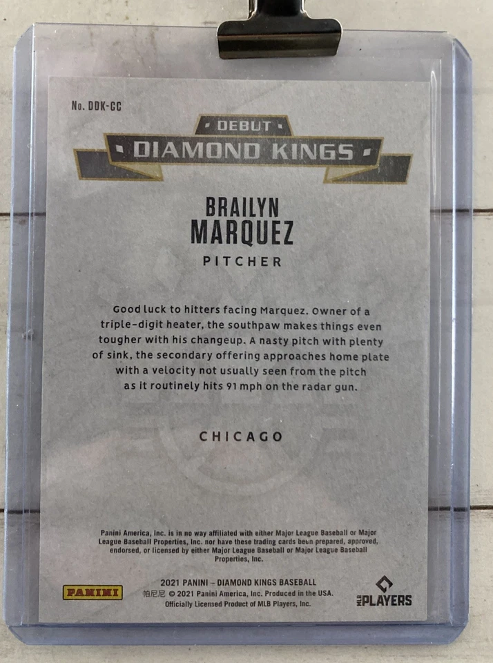 2021 Panini Diamond Kings - Debut Diamond Kings Brailyn Marquez #DDK-CC... - Image 2 of 2