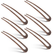 6 PCS Bronze French Twist Hair Pins 4 Inch Metal U Shaped Hair Forks Prong