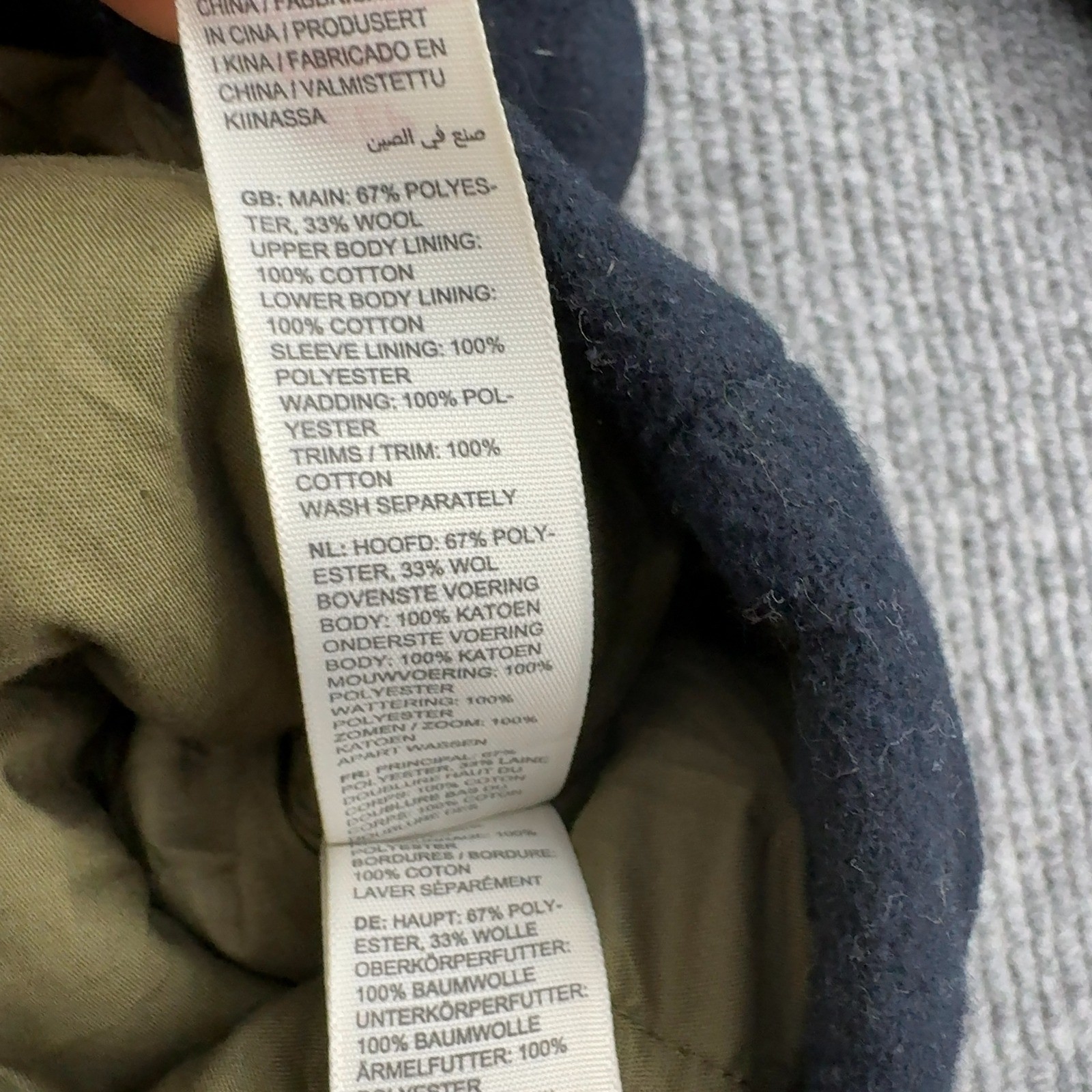 Fat Face Jacket Mens 3XL Navy Blue Wool Blend Chore Coat Barn Utility Casual image 5