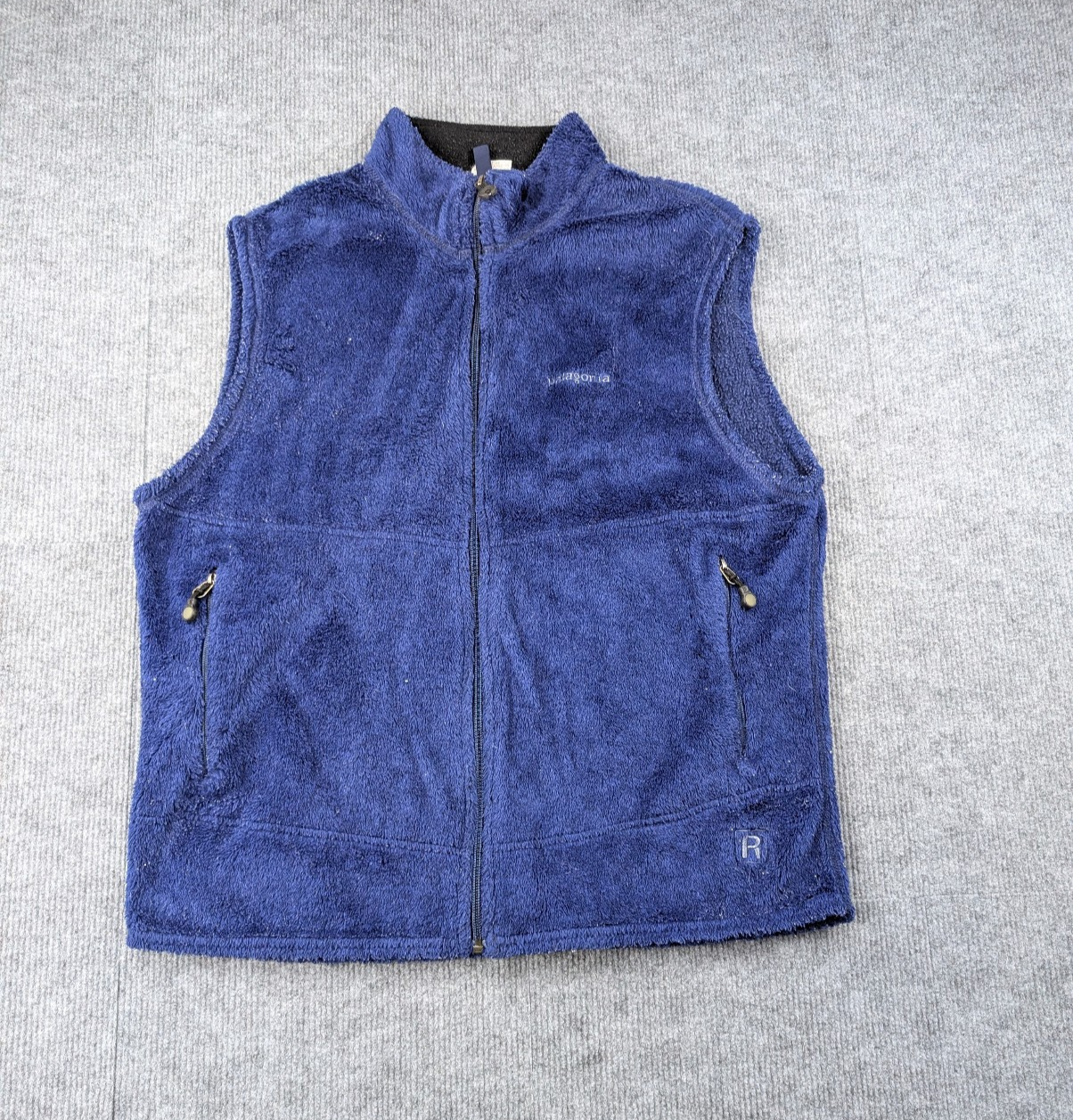 Patagonia R1 R2 Fleece Vest Men Large Blue Outdoors Hiking Utility Deep Pile Zip