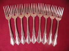 9 Oneida Oneidacraft Deluxe CHATEAU Salad Forks Stainless Steel 6-1/8"