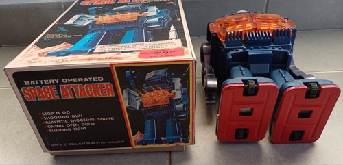 Ancien Robot Japon Space Attacker Horikawa Avec Reproduction Boite - Afbeelding 7 van 13