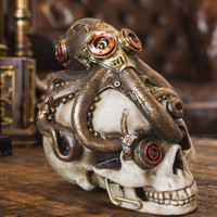Totenkopf TotenschäDel SchäDel Skull Steampunk Dekofigur Gothic Octopus Neu