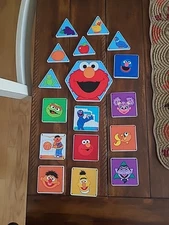 Sesame Street Magna-Tiles Color with Elmo 17 Pc Complete Set Magnetic Tiles