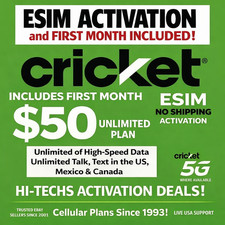 27 cricket 35 Plan with Esim 5g unlimited DATA Talk Text