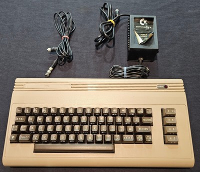 Vintage Commodore 64 Computer System - Powers On, Boots - w/PSU - READ
