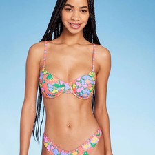 Women's Underwire Bikini Top Wild Fable Multi Floral Print XS