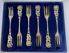 Set aus 6 antiken ANTIKO Dessertgabeln. Silber 800. Gewicht 93 Gramm