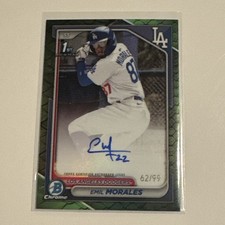 2024 Bowman Chrome 1st Auto Emil Morales Green Reptilian Refractor #CPA-EM 62/99