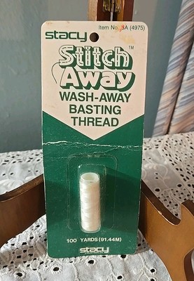 STACY Stitch Away Wash-AWay Water Soluble Basting Thread - 100 Yards