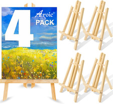 Wood Easels, Easel Stand for Painting Canvases, Art, and Crafts. 11.8 Inch, 4 P