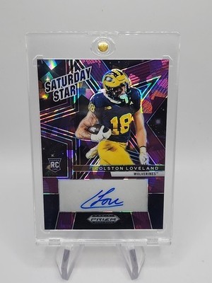 2025 Panini Prizm Draft Pick Colston Loveland Saturday Star AUTO Purple Ice/50 