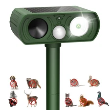 Solar Ultrasonic Animal Repellent – Waterproof with Motion Sensor