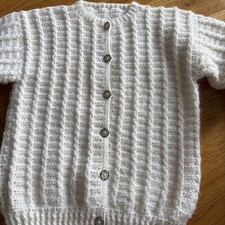 Vintage Handmade Grannycore Cardigan Cable knit Crochet Cottagecore Sweater M