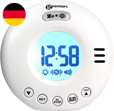 Geemarc Wake 'N' Shake Voyager - Reisewecker Mit Starkem 75Db Alarm, Blitzlicht 