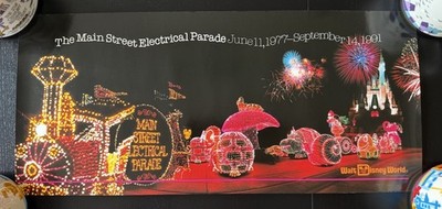 1991 Disney World Main Street Electrical Parade Poster June 11 1977-Sept 14 20x9