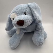 Baby Gund Spunky Blue Puppy Dog Plush Toy Brown Nose White Spot 058377