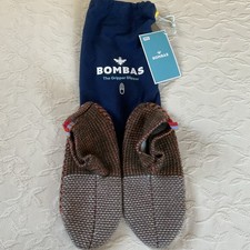 BOMBAS The Gripper Slipper Russet Tones Fleece Lined Knit Slipper Women  s M NEW