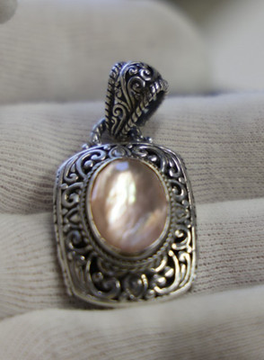 Sterling Sarda Rose Quartz Pendant 15.35 Grams
