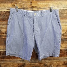 Polo Ralph Lauren Shorts Seersucker Mens Size 38 Blue Golf Striped Prospect Flat