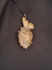 Arkansas crystal necklace with hand-forged br...