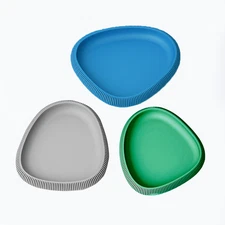 Modern Asymmetric Tray – Peacock Blue & Gray, Eco-Friendly PLA Desk