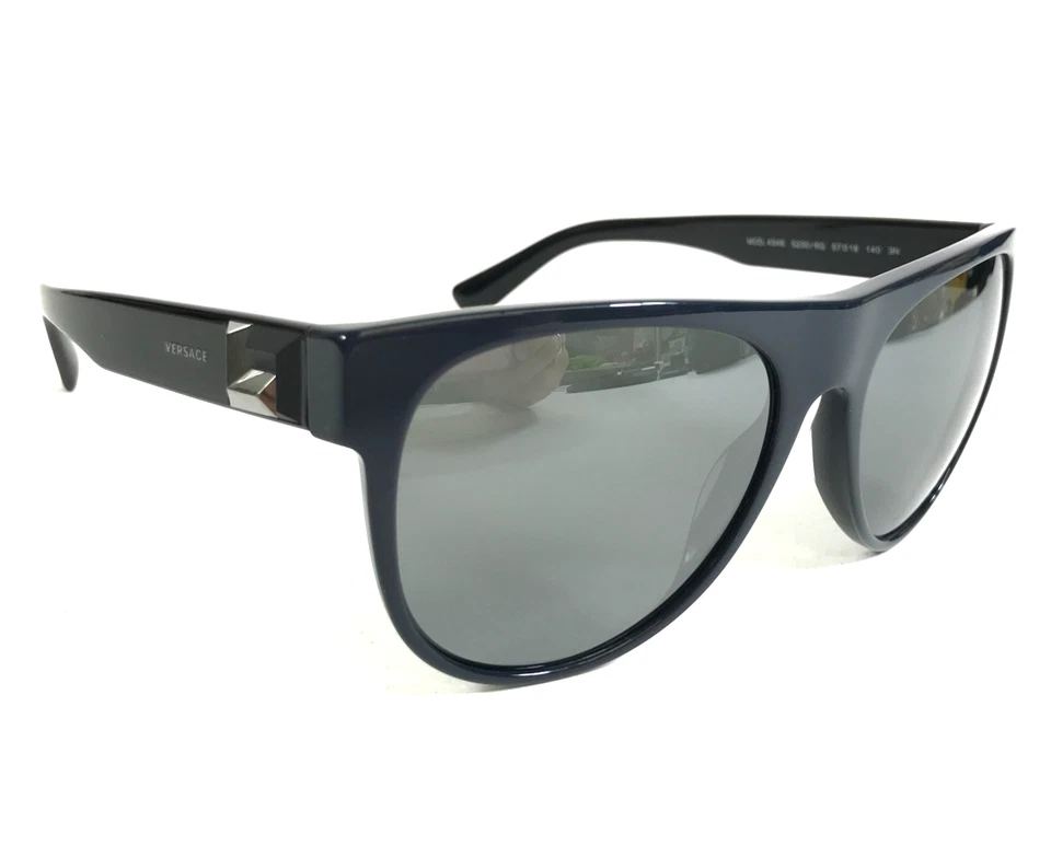 Gafas de sol Versace MOD.4346 5230/6G pulidas azul marino negras con lentes gris oscuro Foto 3 de 4